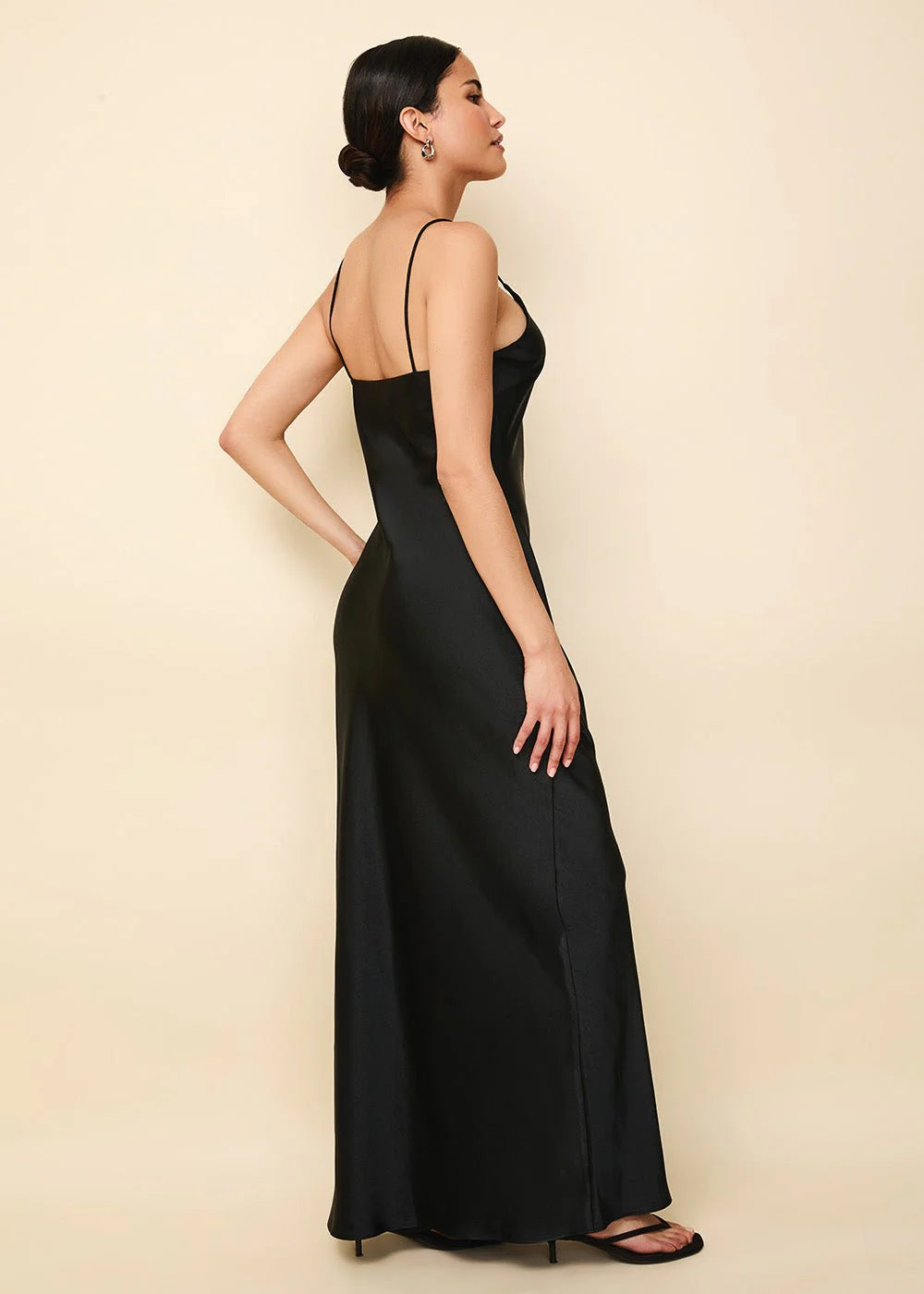 Selena Satin Dress Noir
