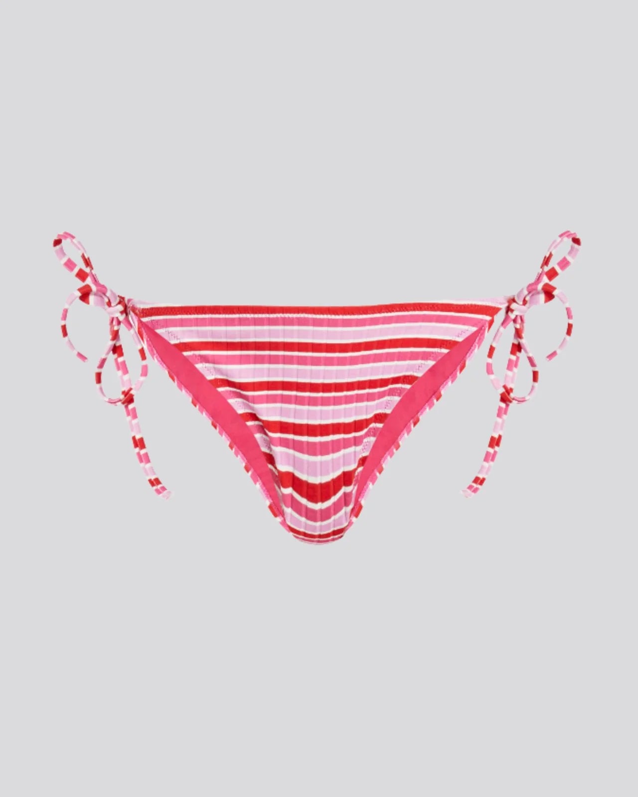 Iris Ribbed Bikini Bottom Pink Multi Stripe