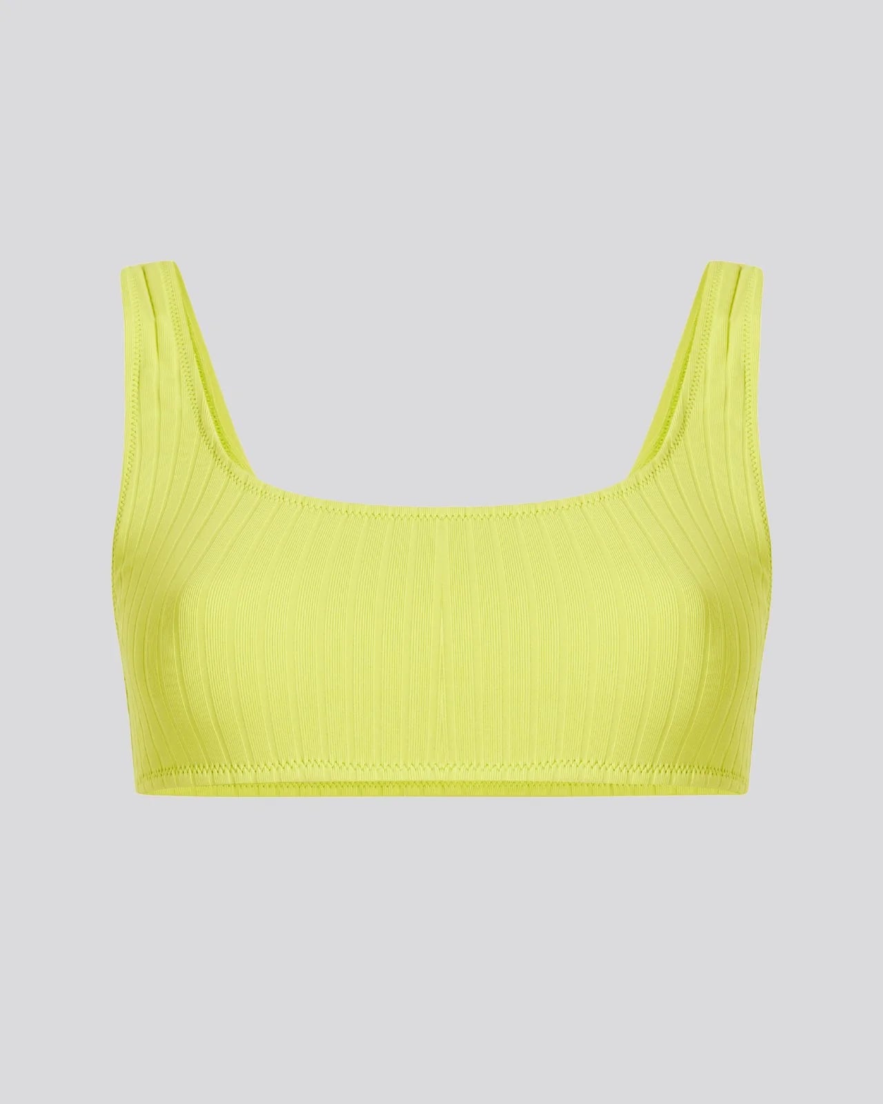 Elle Ribbed Bikini Top Chartreuse