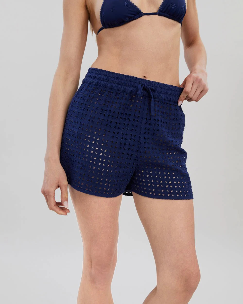 Charlie Short Leaf Eyelet French Navy