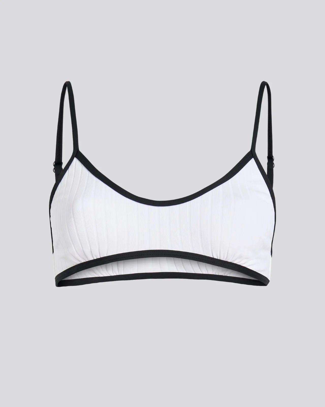 Rachel Ribbed Bikini Top Optic White / Noir