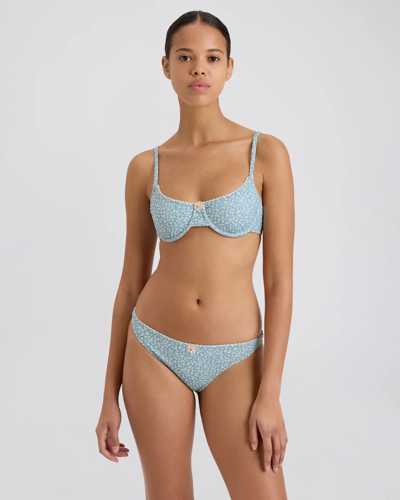 Daphne Bikini Bottom Ditsy Floral Hazy Blue