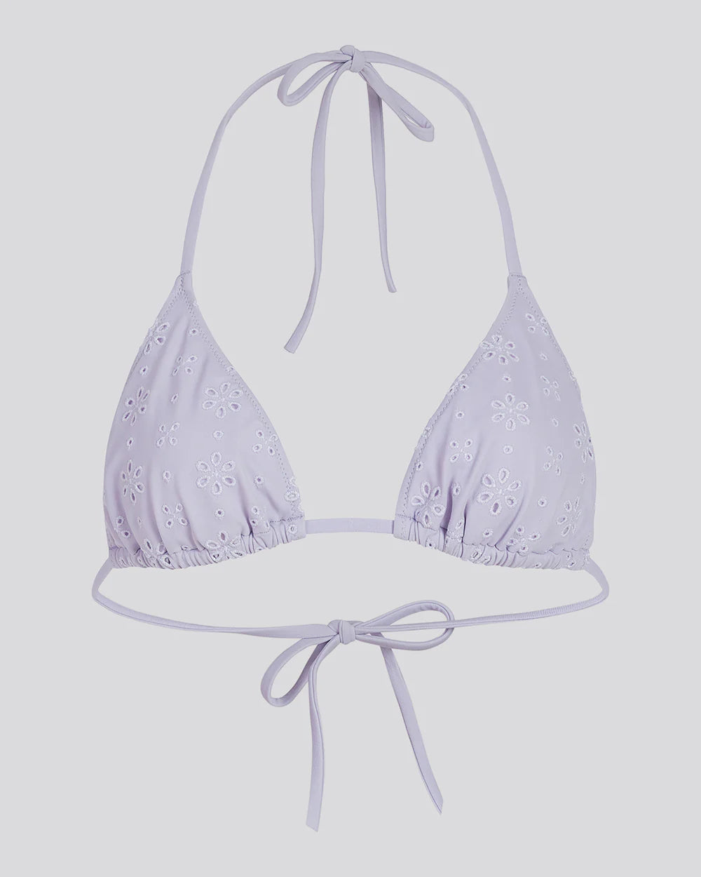 Iris Eyelet Bikini Top Lilac Pastel