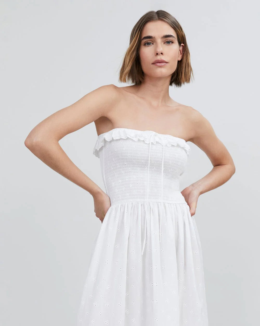 Eyelet Nicole Dress Optic White