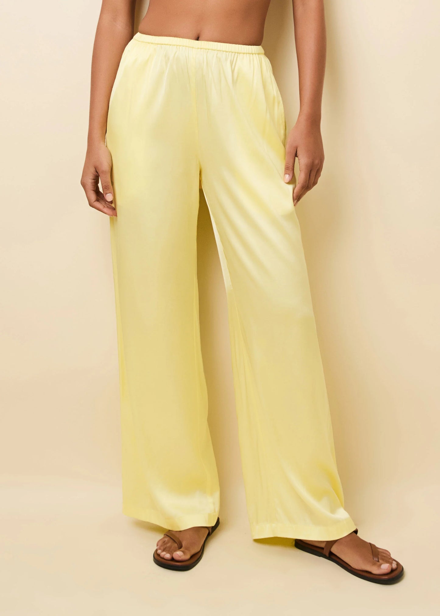 Monaco Satin Pant Custard