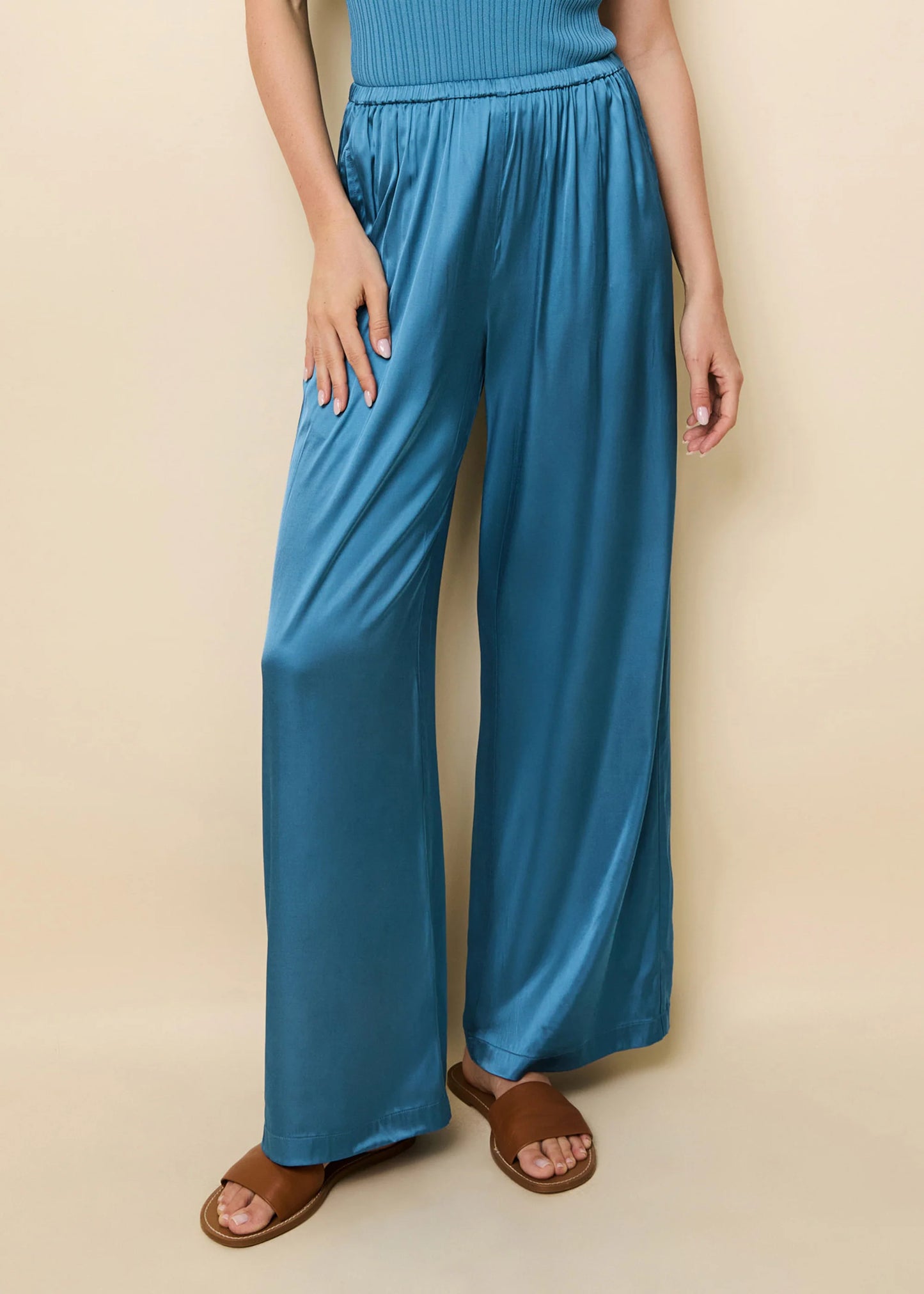 Monaco Satin Pant French Blue
