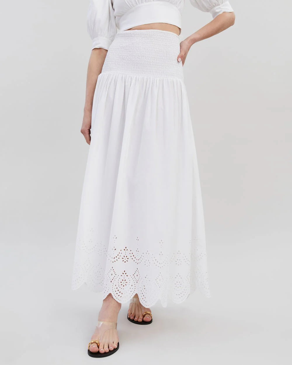 Eyelet Zaria Skirt Optic White