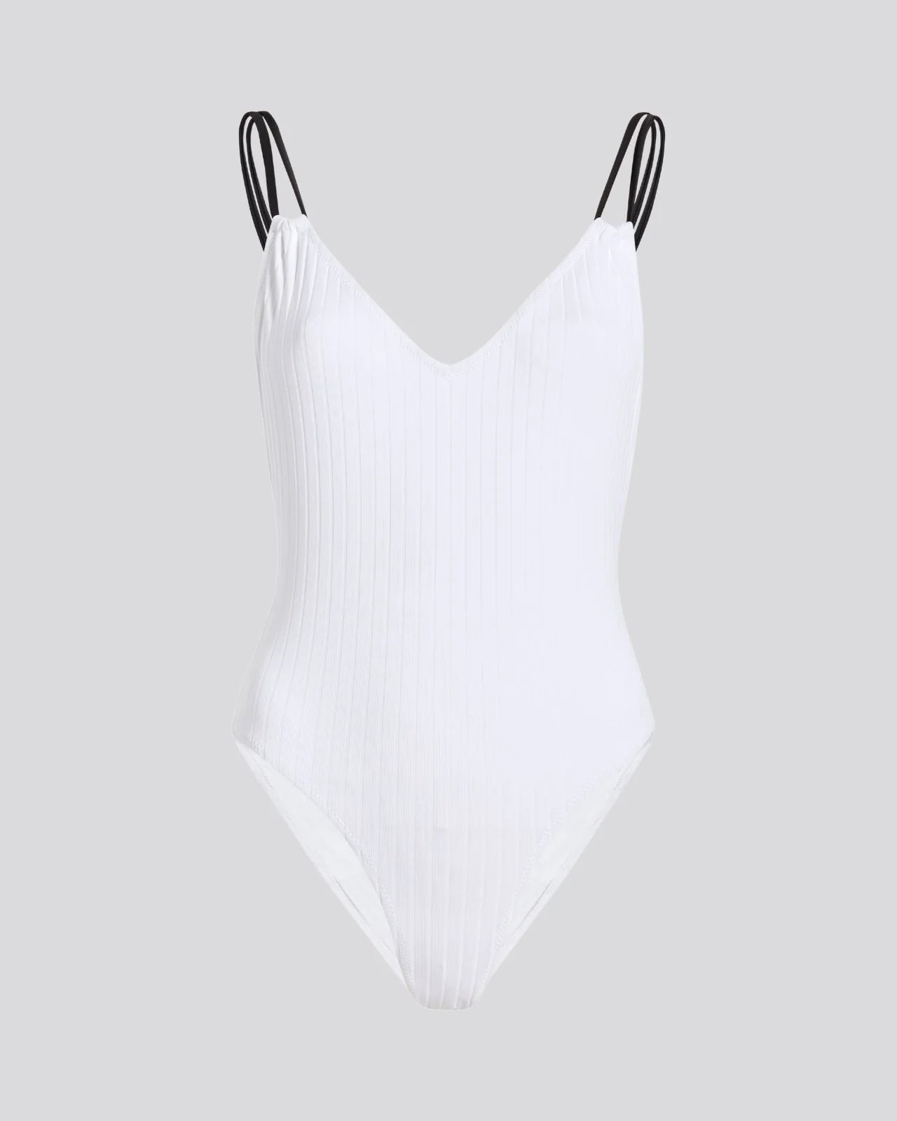 Lynn Ribbed One Piece Optic White / Noir