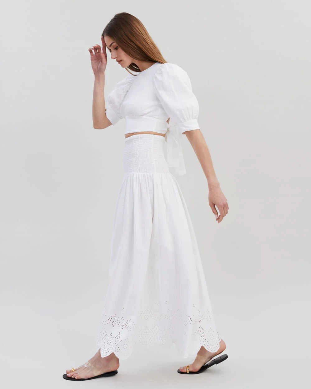 Eyelet Zaria Skirt Optic White