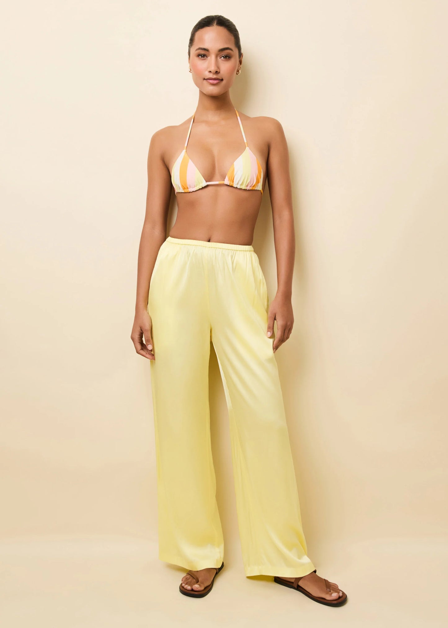 Monaco Satin Pant Custard