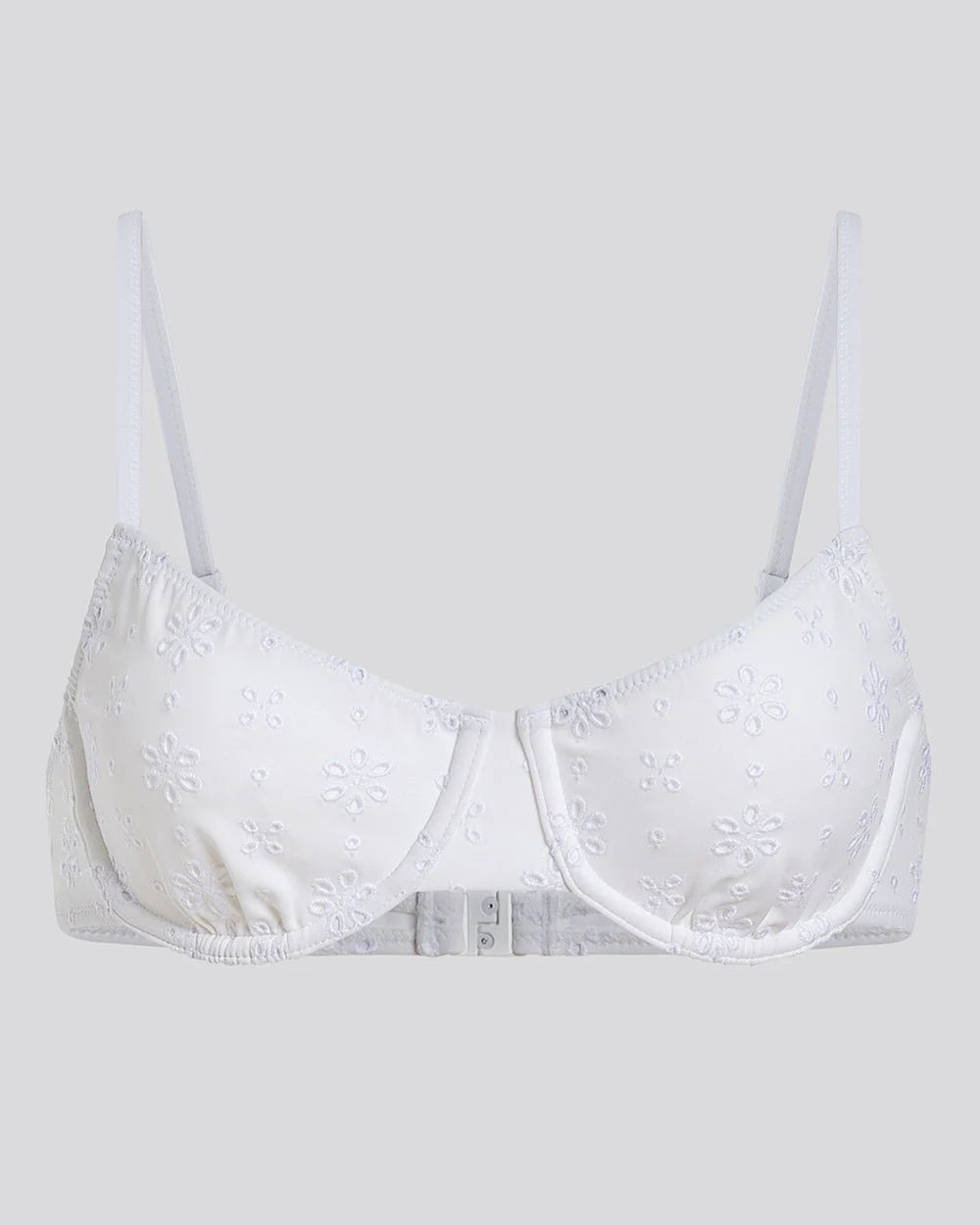 Daphne Eyelet Bikini Top Optic White