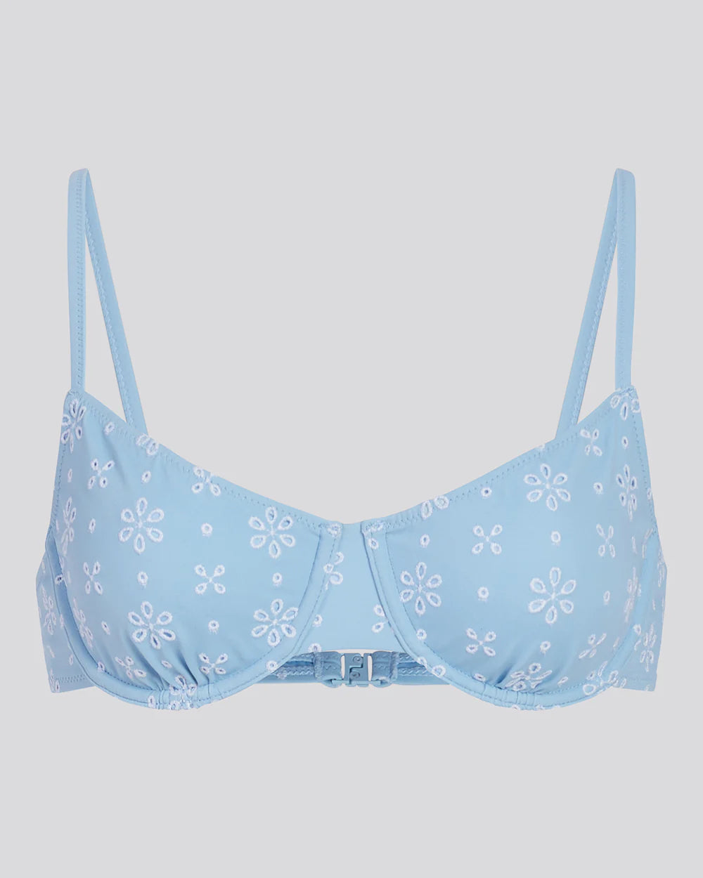 Daphne Eyelet Bikini Top Powder Blue
