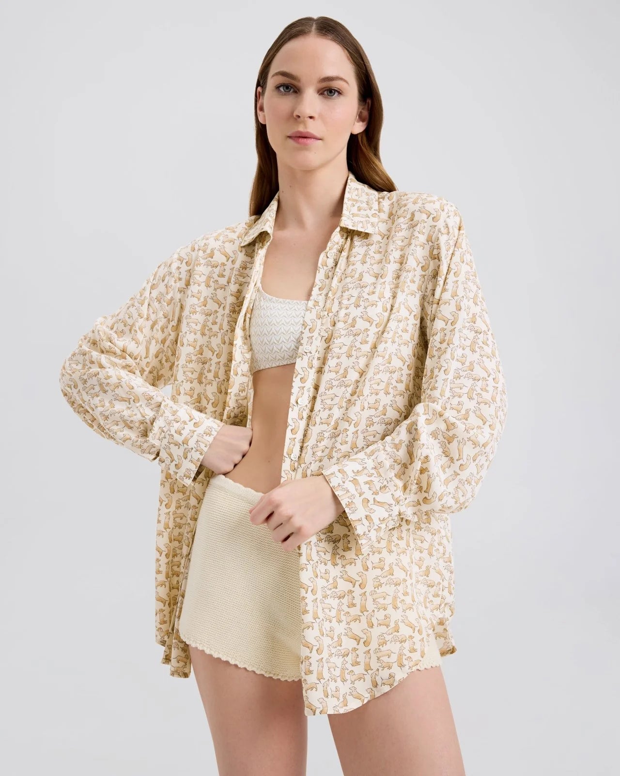 Delmore Button Down Shirt Hersh Print