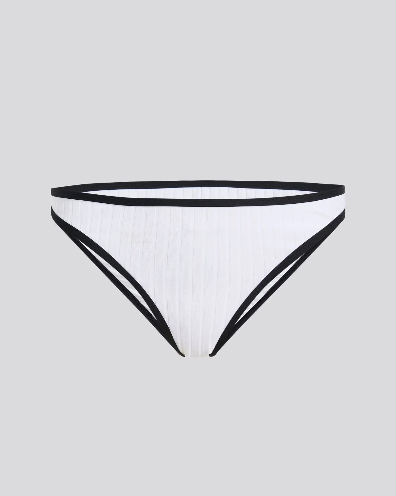 Rachel Ribbed Bikini Bottom Optic White / Noir