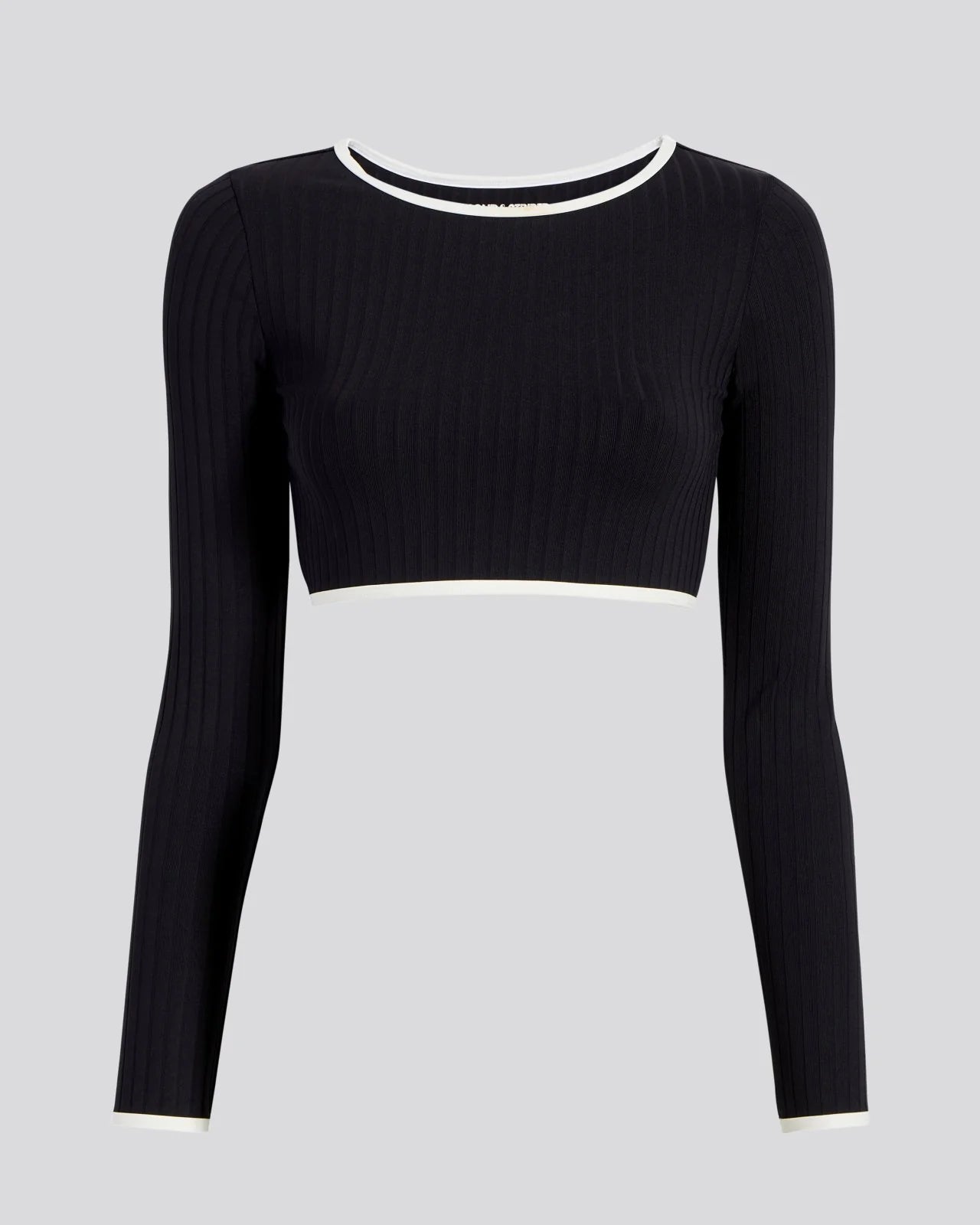 Nola Ribbed Rashguard Noir / Optic White