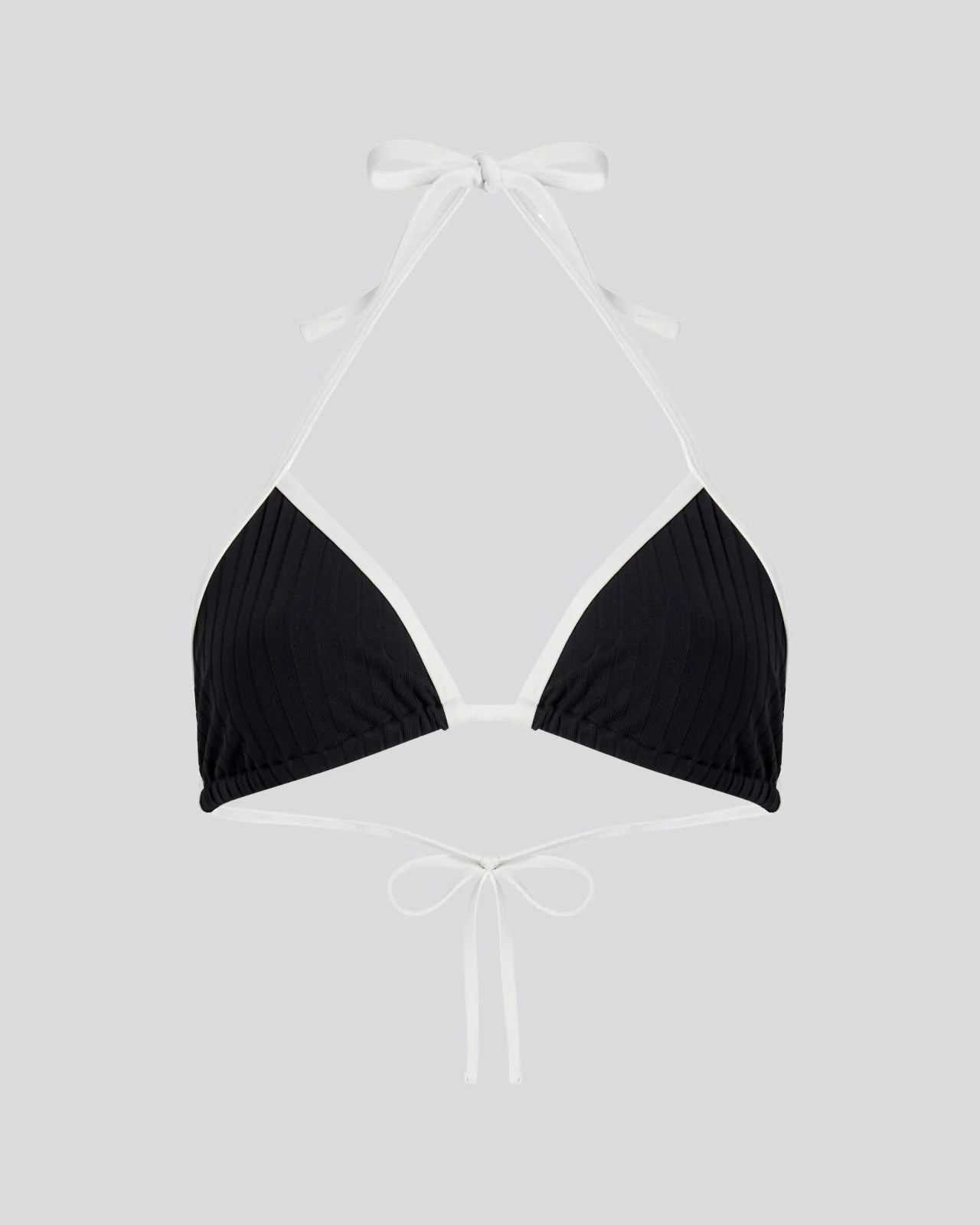 Iris Ribbed Bikini Top Noir / Optic White
