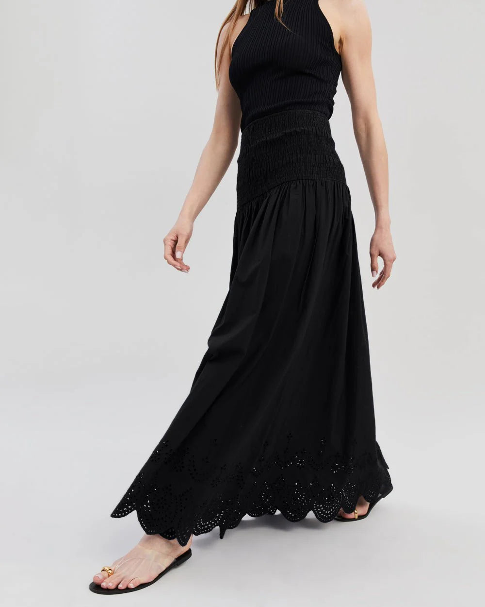 Eyelet Zaria Skirt Noir