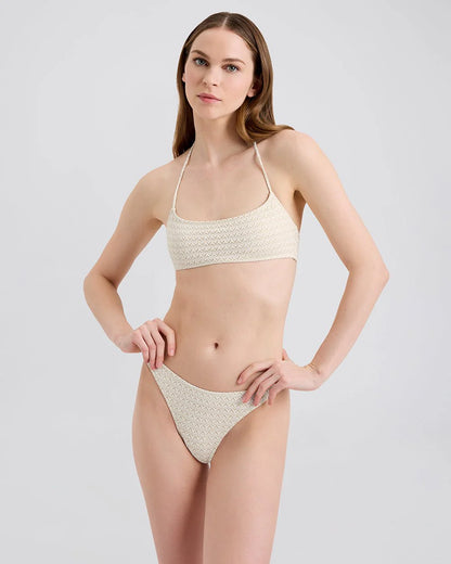 Odessa Bikini Bottom Jacquard Ecru