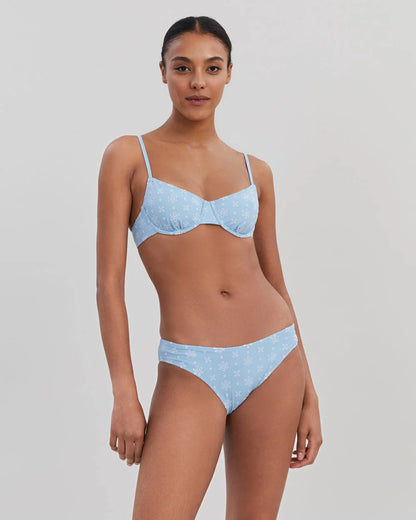 Daphne Eyelet Bikini Top Powder Blue