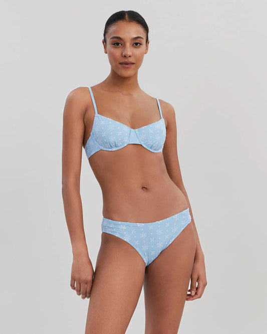 Daphne Eyelet Bikini Top Powder Blue