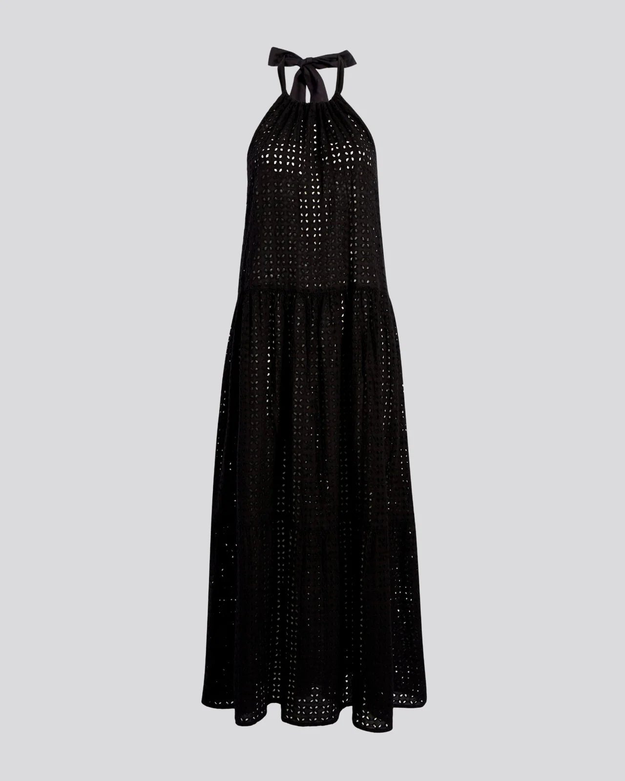 Kai Dress Leaf Eyelet Noir