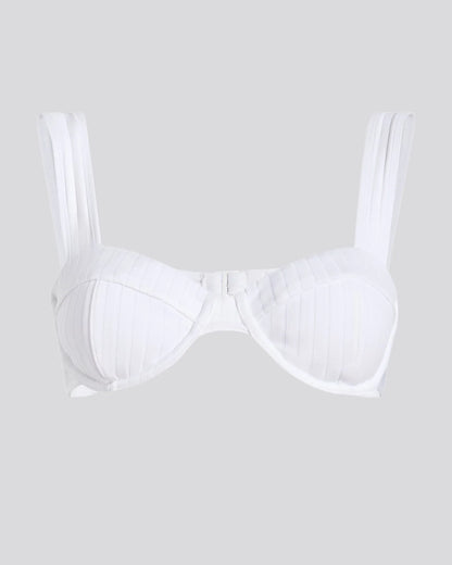 Lilo Ribbed Bikini Top Optic White