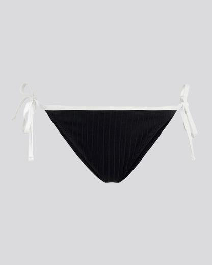 Iris Ribbed Bikini Bottom Noir / Optic White