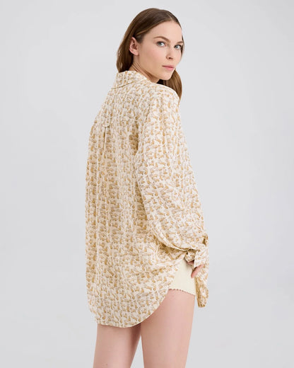Delmore Button Down Shirt Hersh Print