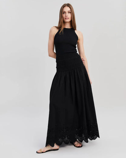 Eyelet Zaria Skirt Noir