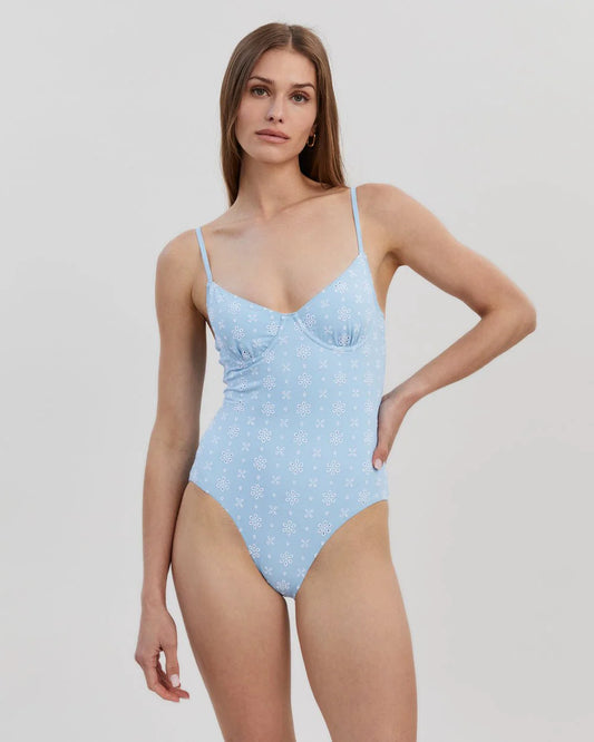Taylor Eyelet One Piece Powder Blue