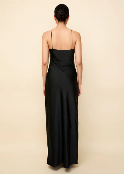 Selena Satin Dress Noir