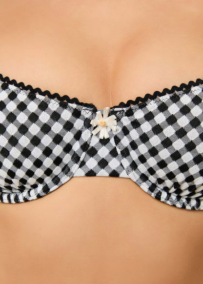 Daphne Bikini Top Noir Gingham